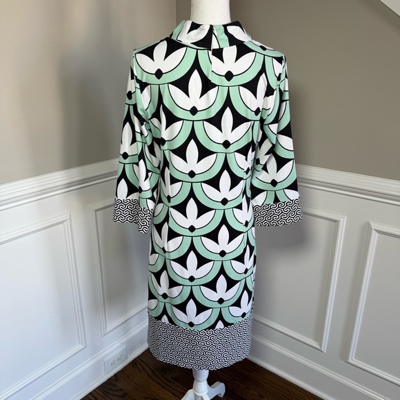 J. McLaughlin Geometric Floral Print MIDI Dress Size Medium - Picture 4 of 7